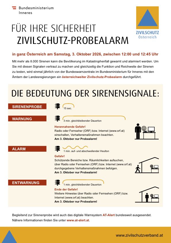 Plakat Zivilschutz-Probealarm